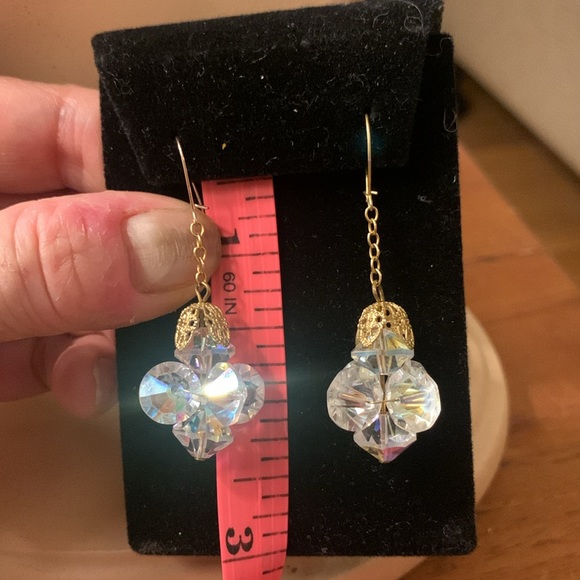 MOD 60’s CRYSTALS CLUSTER EARRINGS PARTY GLAM HOLIDAY CHRISTMAS PARTY NYE - Picture 8 of 10